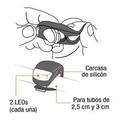 Linternas de silicón para bicicleta, 2 piezas, Pretul - comprar en línea