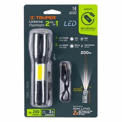 Linterna LED recargable de aluminio c/luz lateral, 270 lm - comprar en línea