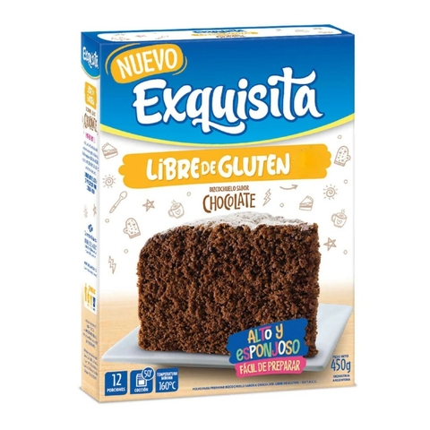 Bizcochuelo Exquisita 450 gr Chocolate Sin TACC
