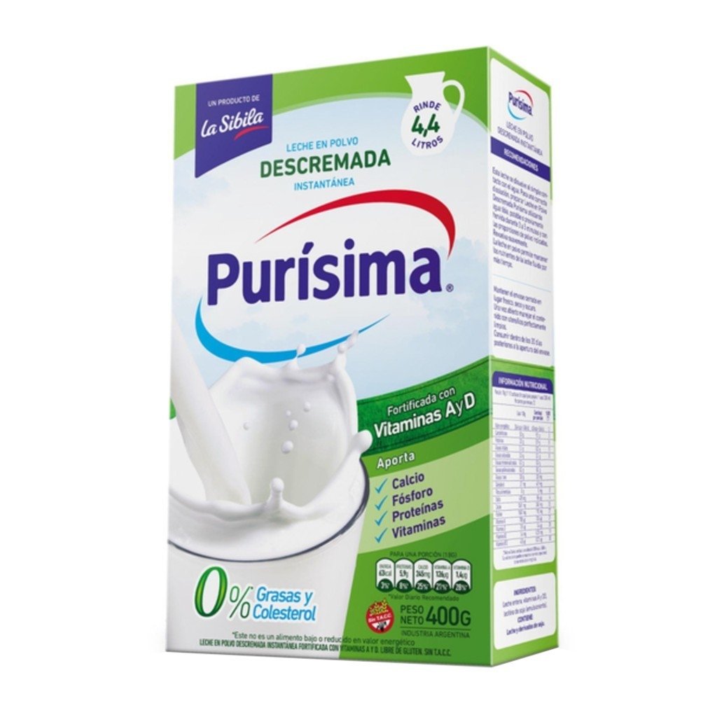 Leche en Polvo Purisima 400 gr Descremada