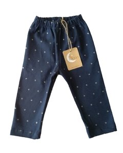 LEGGINGS ALGODON PIMA AZUL MARINO PUNTITOS PLATEADOS