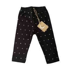 LEGGINGS ALGODON PIMA NEGRO PUNTITOS PLATEADOS