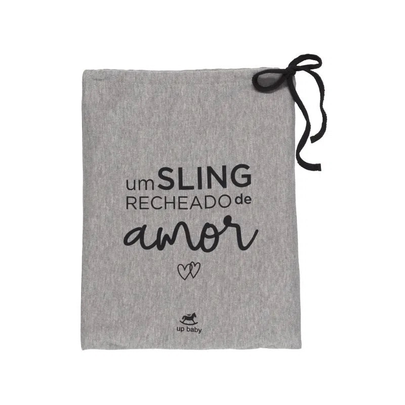 Sling Wrap para bebê em suedine Preto Pati Nicki - Up Baby