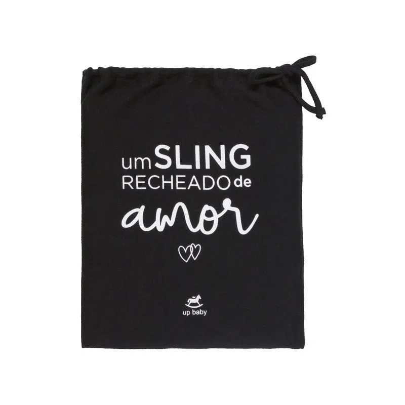 Sling Wrap para bebê em suedine Preto Pati Nicki - Up Baby