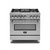Fogão Freestanding Elettromec Professional 5 Queimadores com forno elétrico FGE-5Q-90-XP-2GMA Inox 90cm 220V