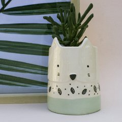 MACETA GATITO HOJAS