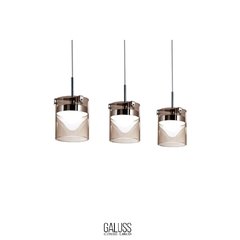Colgante cromo con tulipas de vidrio - comprar online
