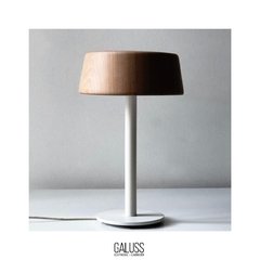 Lampara de mesa madera torneada