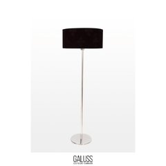 Lampara de pie cromada con pantalla