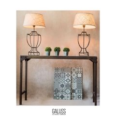 Lampara de mesa oxido con pantalla rustica en internet