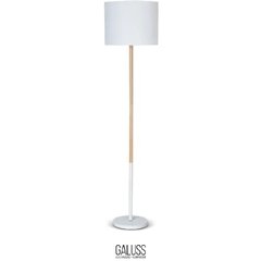 LAMPARA DE PIE DE MADERA CON PANTALLA