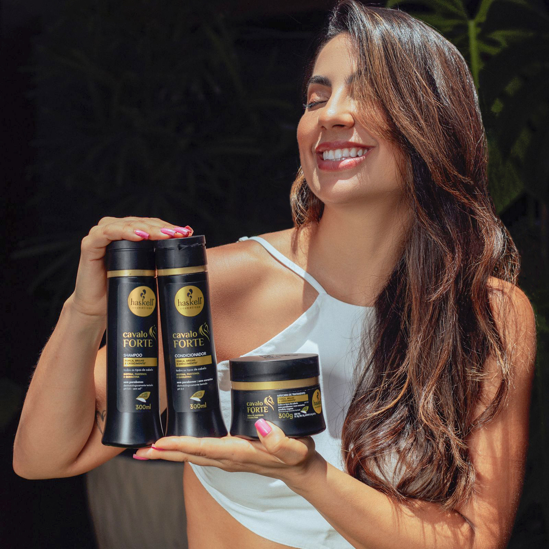 Compre Kit Shampoo, Condicionador e Máscara Cavalo Forte Haskell