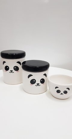 Conjunto 3 Potes Panda na internet