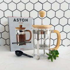cafetera embolo madera ( 6 pocillos)