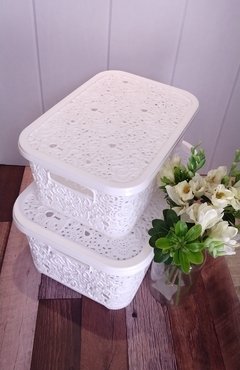 Canasto caja con Tapa Mediano en internet