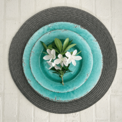 individual  redondo gris plomo  set x 2 unidades