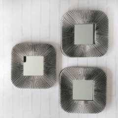 trio de espejos cuadrados cobre y plata - comprar online