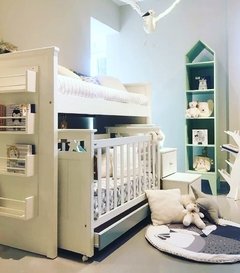 Cama Puente + Cuna Charriot + Escalera Cajón + Porta Cuentos.