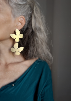 Aros mariposa doble ▽ Bronce - Marcapiel