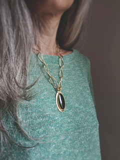 Collar Obsidiana dorada ▽ Listo para entregar