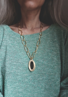 Collar Obsidiana dorada ▽ Listo para entregar en internet