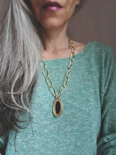 Collar Obsidiana dorada ▽ Listo para entregar en internet