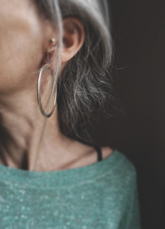 Aros Hoops dúo reversibles ▽ Bronce fusión plata