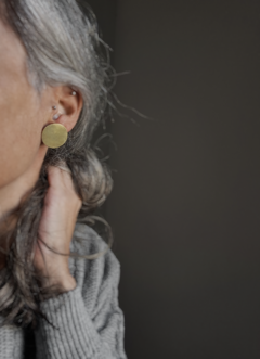 Imagen de Aros Asimétricos Sol y Luna S ▽ Plata y bronce