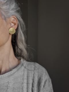 Aros Asimétricos Sol y Luna S ▽ Plata y bronce - comprar online