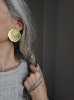 Aros Asimétricos Sol y Luna L ▽ Plata y bronce - Marcapiel