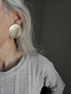 Aros Asimétricos Sol y Luna L ▽ Plata y bronce - comprar online