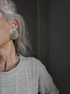 Imagen de Aros Asimétricos Sol y Luna L ▽ Plata y bronce