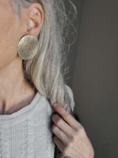 Aros Asimétricos Sol y Luna L ▽ Plata y bronce - Marcapiel
