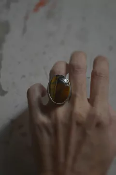Anillo Mineral Ojo de tigre ▽ Listo para entregar - Marcapiel