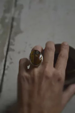 Anillo Mineral Ojo de tigre ▽ Listo para entregar - comprar online