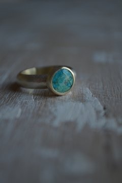 Anillo Mineral Crisocola ▽ Listo para entregar en internet
