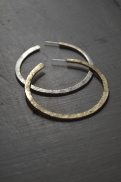Aros Hoops dúo reversibles ▽ Bronce fusión plata en internet