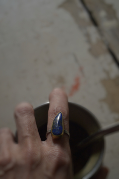 Anillo Mineral lapislázuli ▽ Listo para entregar - Marcapiel