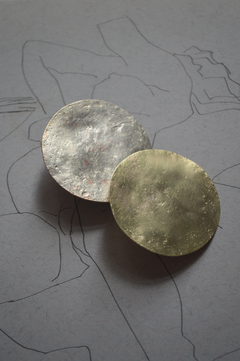 Aros Asimétricos Sol y Luna L ▽ Plata y bronce - tienda online