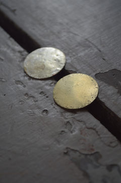 Aros Asimétricos Sol y Luna S ▽ Plata y bronce - Marcapiel