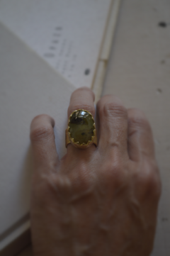 Anillo Mineral Prehnita ▽ Listo para entregar en internet