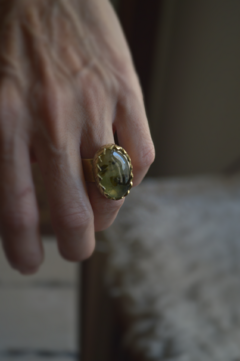 Anillo Mineral Prehnita ▽ Listo para entregar - Marcapiel