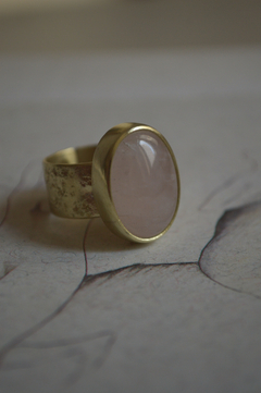 Anillo Mineral Cuarzo Rosa ▽ Listo para entregar