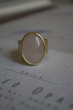 Anillo Mineral Cuarzo Rosa ▽ Listo para entregar - tienda online