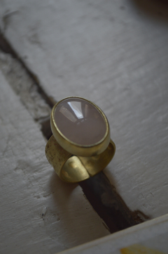 Anillo Mineral Cuarzo Rosa ▽ Listo para entregar en internet