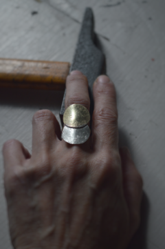 Anillo sol y luna bronce fusión plata ▽ Listo para entregar - comprar online