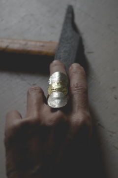 Anillo sol y luna bronce fusión plata 3 ▽ Listo para entregar - comprar online