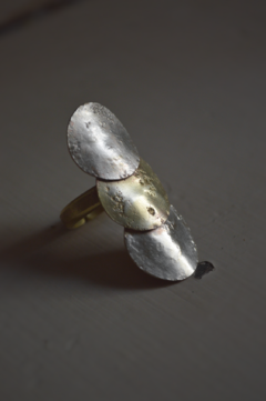 Anillo sol y luna bronce fusión plata 3 ▽ Listo para entregar - tienda online