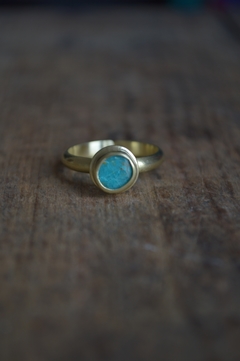 Anillo Mineral Crisocola ▽ Listo para entregar en internet