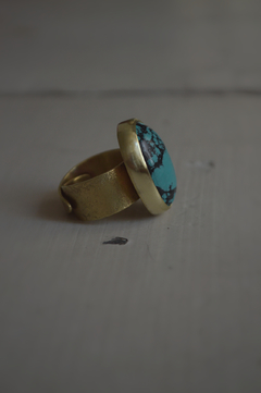 Anillo Mineral Turquesa reconstituida ▽ Listo para entregar en internet
